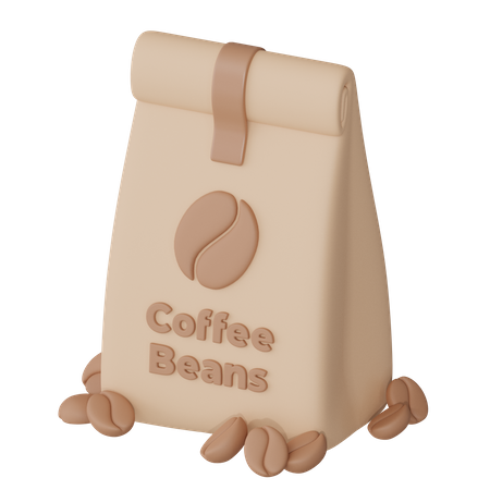 Bolsa de granos de cafe  3D Icon