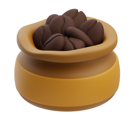 Bolsa de granos de cafe  3D Icon