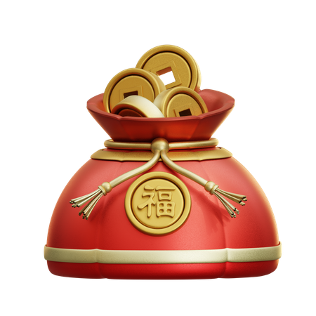 Bolsa de moedas chinesas  3D Icon