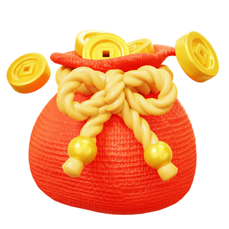 Bolsa de moedas chinesas  3D Icon