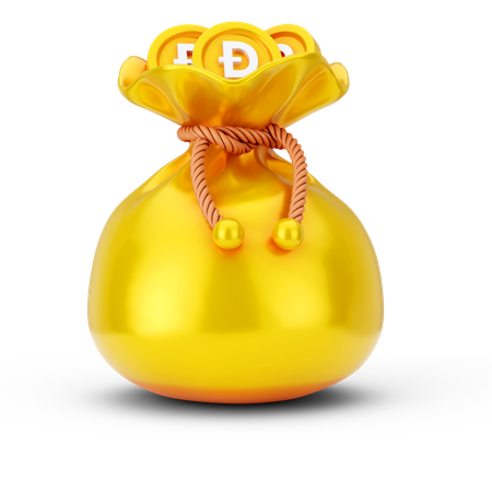 Bolsa de moedas dogecoin  3D Icon