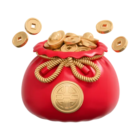 Bolsa de monedas china  3D Icon