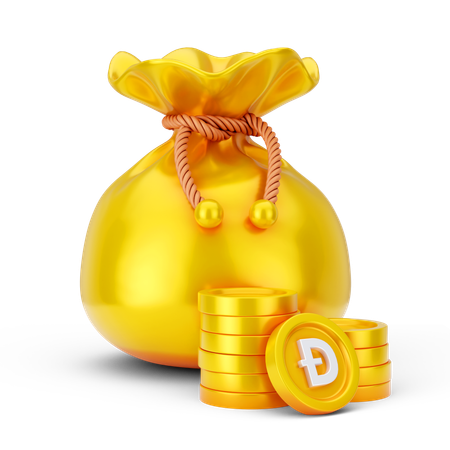 Bolsa de monedas dogecoin  3D Icon