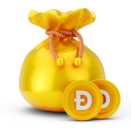 Bolsa de monedas dogecoin  3D Icon