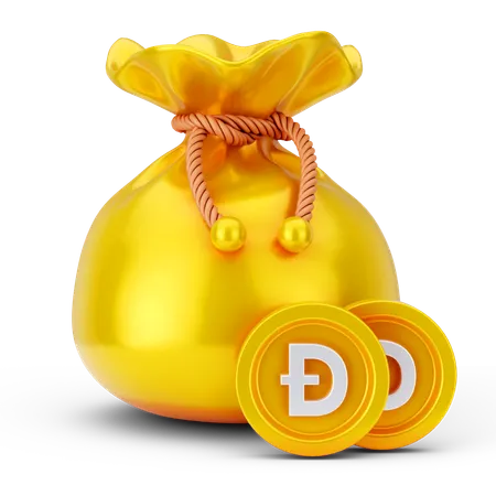 Bolsa de monedas dogecoin  3D Icon