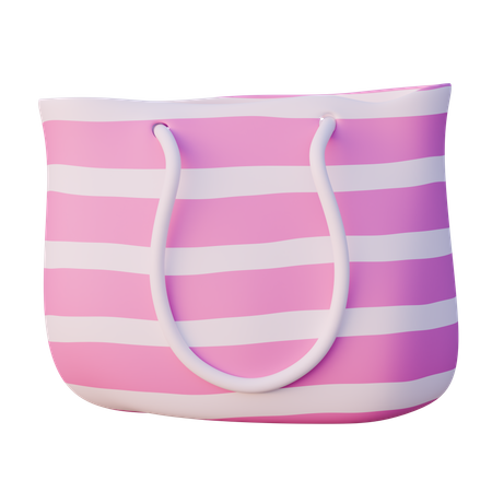Bolsa de praia listrada  3D Icon