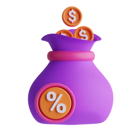 Bolsa de recaudación de impuestos  3D Icon
