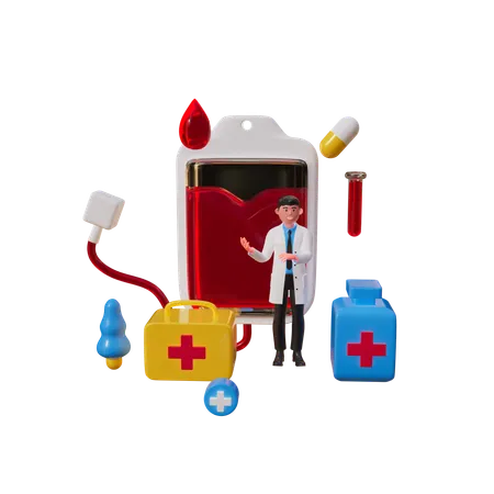 Bolsa de sangue  3D Illustration