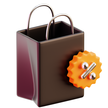 Sacola de compras com desconto  3D Icon