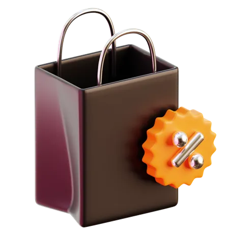 Sacola de compras com desconto  3D Icon