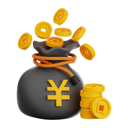 Bolsa de moedas chinesas  3D Icon