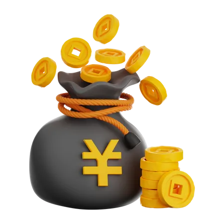 Bolsa de moedas chinesas  3D Icon
