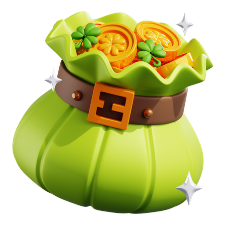 Bolsa moeda são patrício  3D Icon