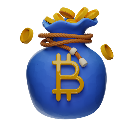 Bolsa de moedas bitcoin  3D Illustration