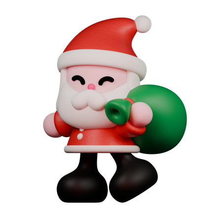 Bolsa de papai noel  3D Icon