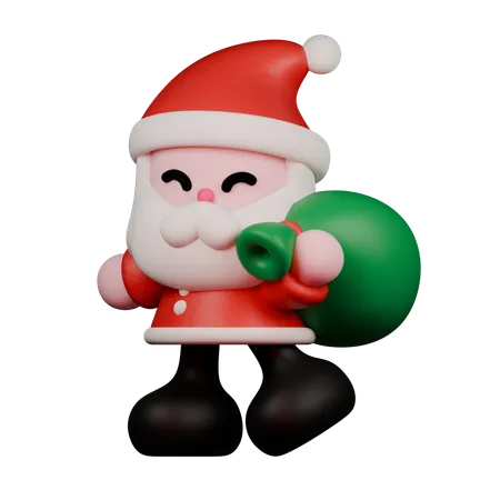 Bolsa de papai noel  3D Icon