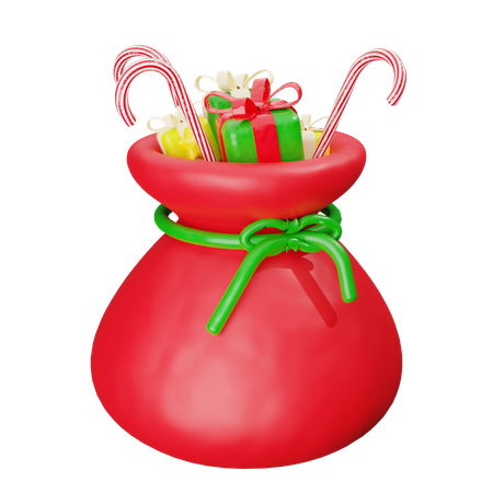 Bolsa de regalo de navidad santa  3D Icon