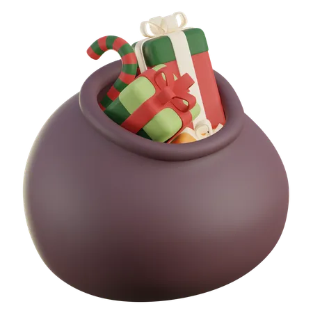 Bolsa de regalo de santa  3D Icon