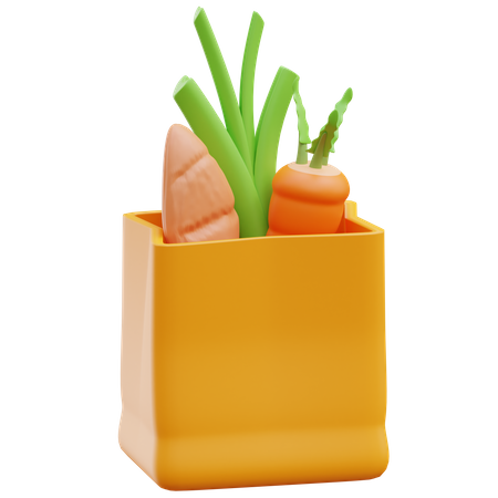 Bolsa de verduras  3D Illustration
