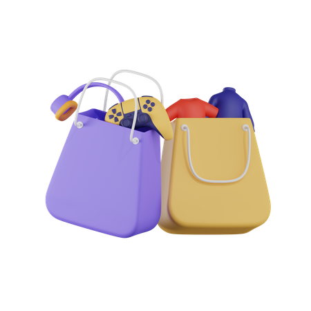 Bolsas de compra  3D Illustration