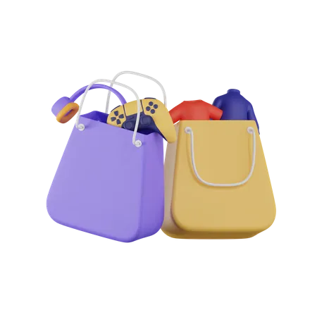 Bolsas de compra  3D Illustration