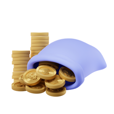 Bolsas de monedas  3D Icon