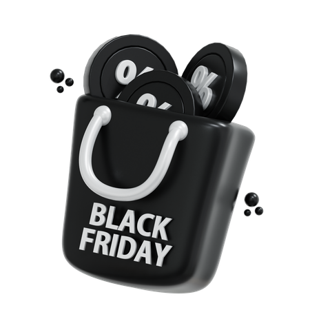 Bolsa de viernes negro  3D Icon