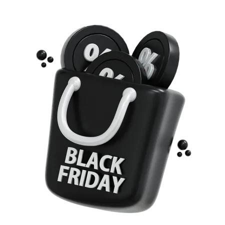 Bolsa de viernes negro  3D Icon