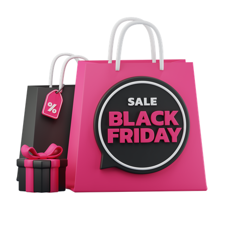 Bolsa de compras de viernes negro  3D Icon