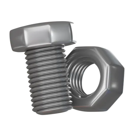 Bolt And Nut 3 D Icon 3D Icon
