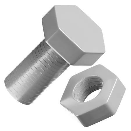 Bolt And Nut  3D Icon
