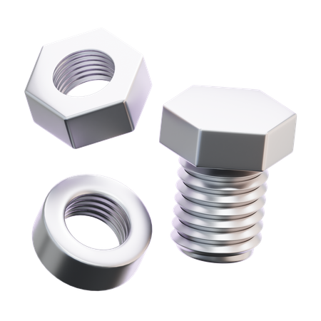 BOLT AND NUT  3D Icon