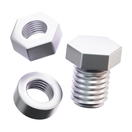 BOLT AND NUT  3D Icon