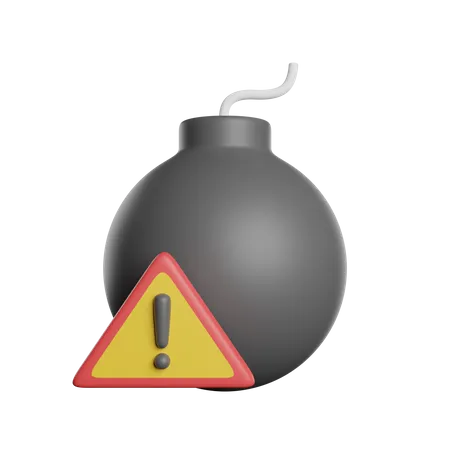 Bomb Danger Exlamation 3D Icon