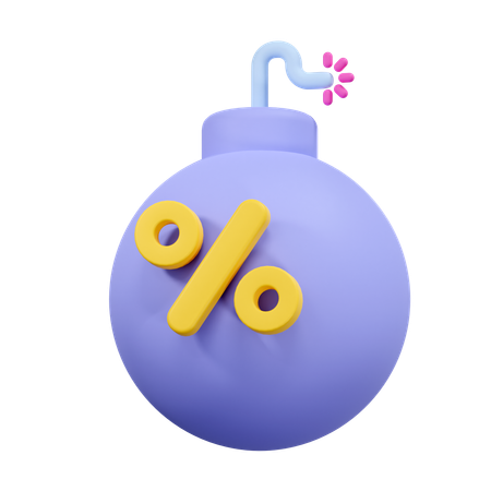 Bomb Discount  3D Icon