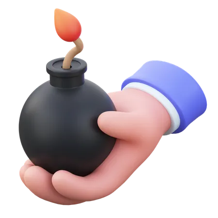 Bomb In Hand  3D Icon