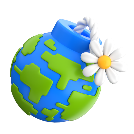 Bomba terrestre Paz global  3D Icon