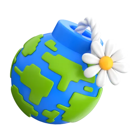 Bomba terrestre Paz global  3D Icon