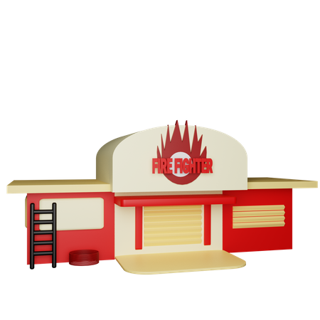 Edificio de bomberos  3D Icon