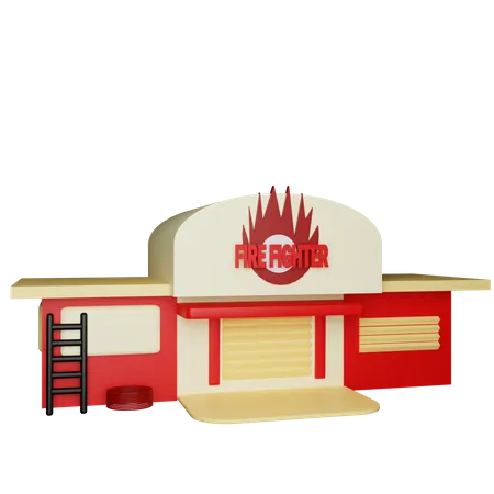 Edificio de bomberos  3D Icon