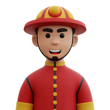 Hombre bombero  3D Icon