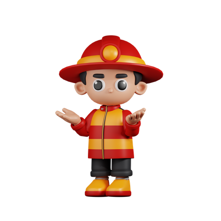 Bombero confundido  3D Illustration