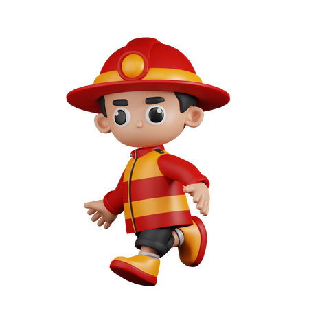 Bombero corriendo  3D Illustration