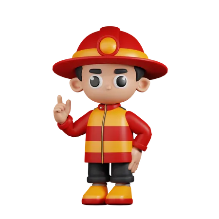 Bombero dando consejos  3D Illustration