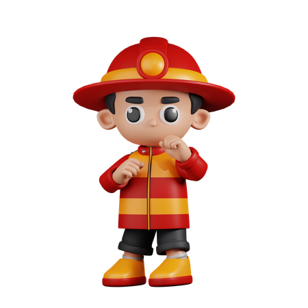 Bombero listo para luchar  3D Illustration