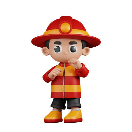 Bombero listo para luchar  3D Illustration