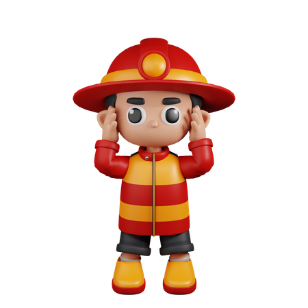 Bombero mareado  3D Illustration