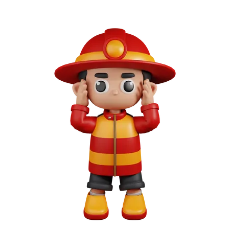 Bombero mareado  3D Illustration