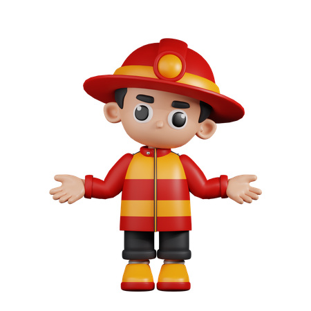 El bombero no tiene idea  3D Illustration