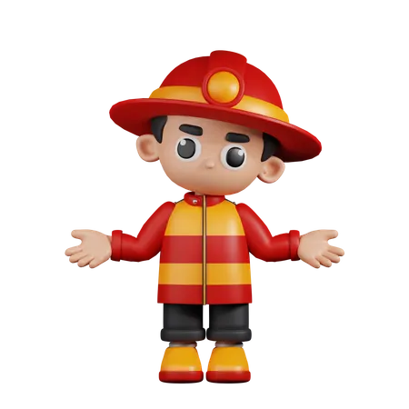 El bombero no tiene idea  3D Illustration